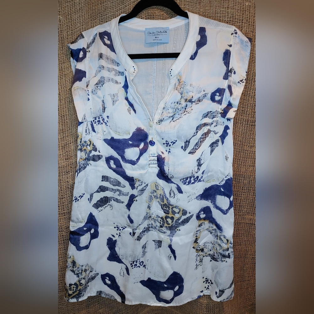 Elisa Cavaletti Sleeveless 2-Button Pull-Over Blouse Size Small